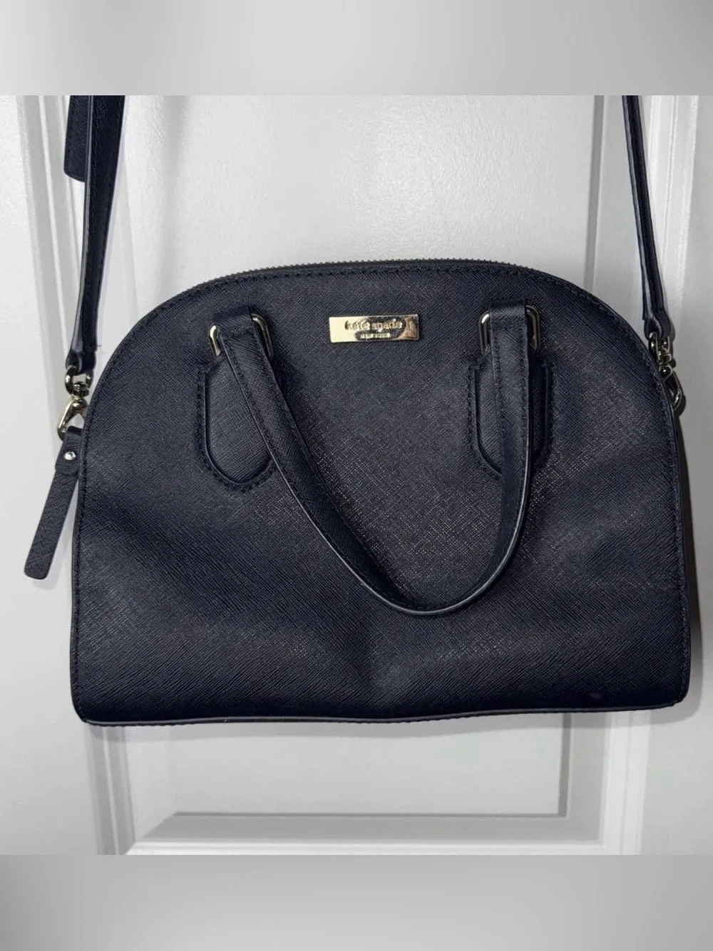 Kate Spade NY Laurel Way Leather Reiley Satchel Black Womens